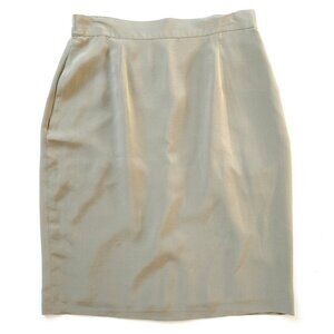 NWT Vintage Talbots 100% Silk Pencil Skirt 10P Beige